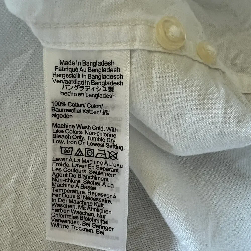 J Crew Broken In Organic Cotton Oxford Shirt Classic Men Medium White